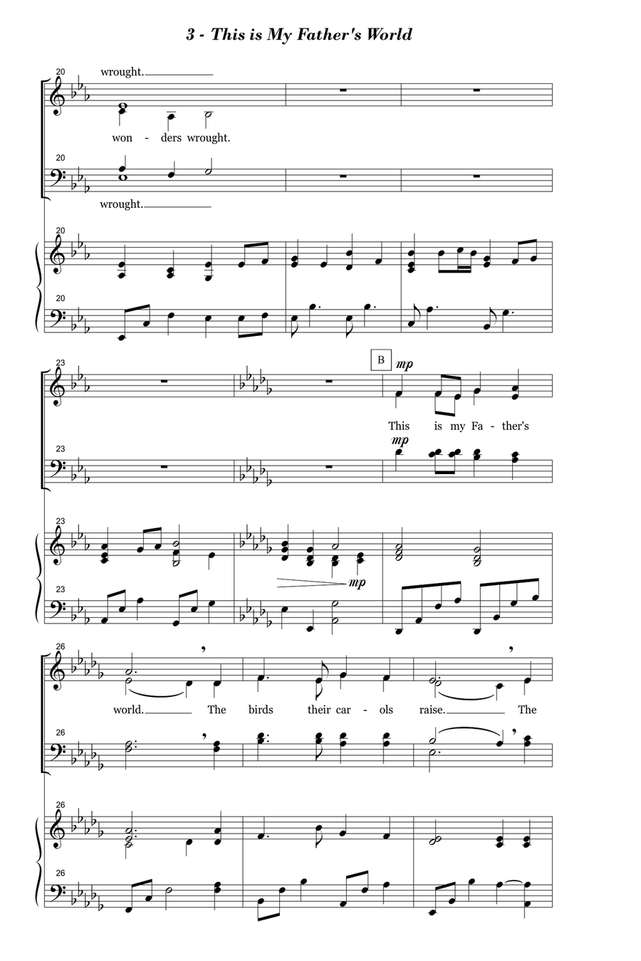 This is My Father's World 4-Part scores gallery preview page 3