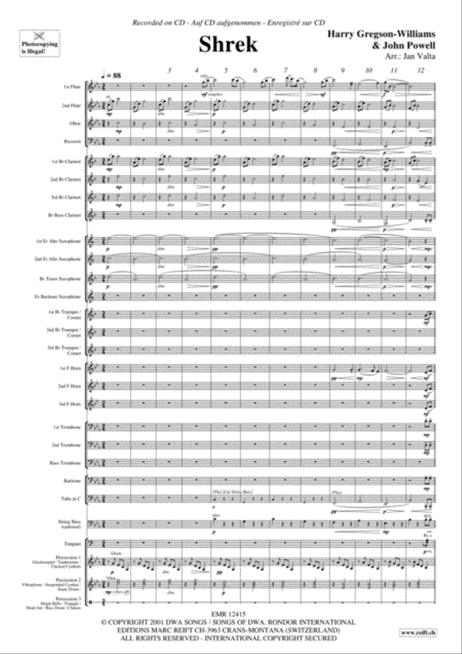 Shrek Concert Band scores gallery preview page 3