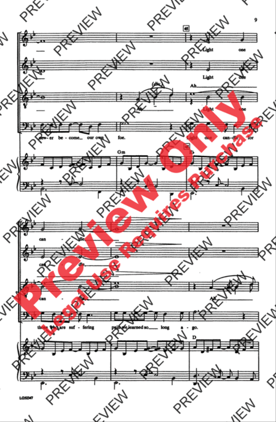 Light One Candle Light One Candle 4-Part scores gallery preview page 9