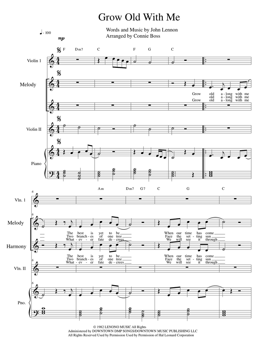 Grow Old With Me Grow Old With Me Choir scores gallery preview page 1