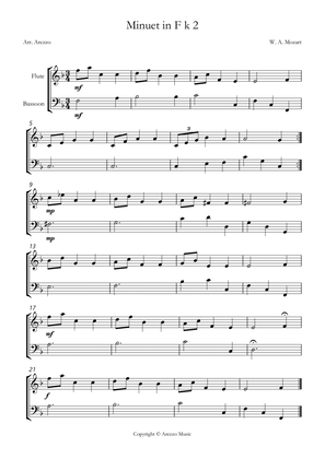 mozart k2 minuet in f Flute and Bassoon sheet music