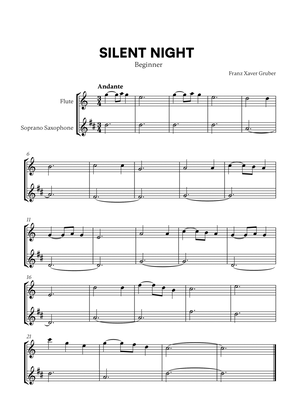 Franz Xaver Gruber - Silent Night (Beginner) (for Flute and Soprano Saxophone)