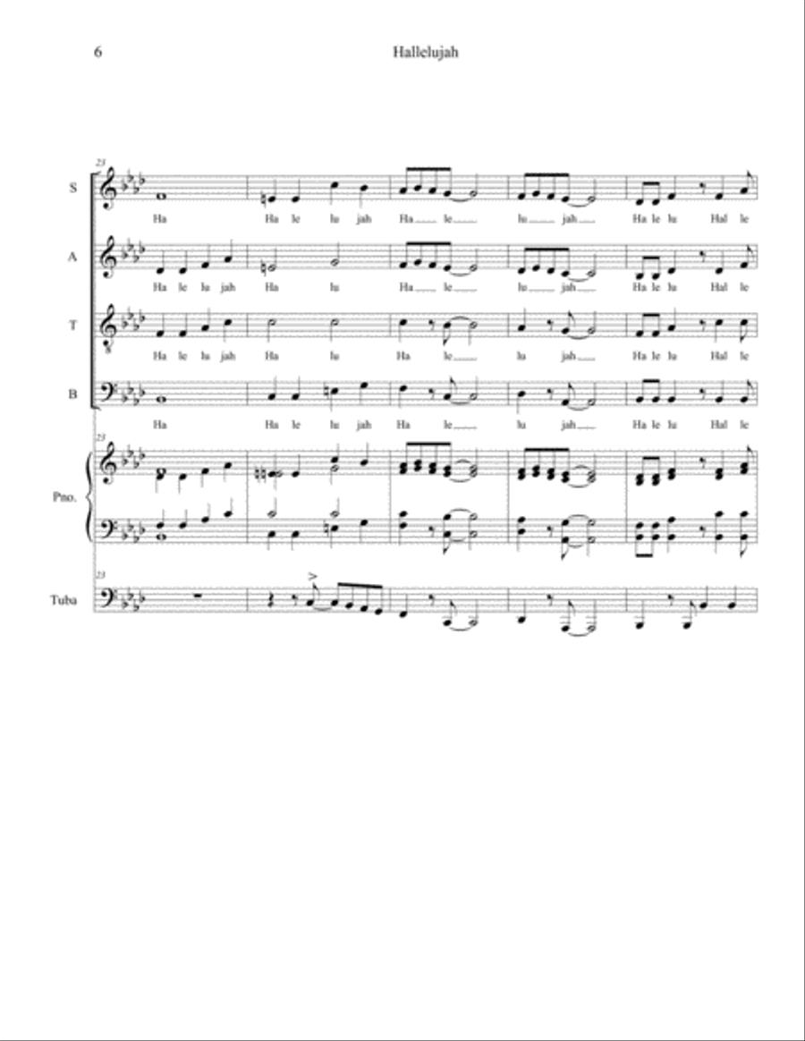 Hallelujah 4-Part scores gallery preview page 6