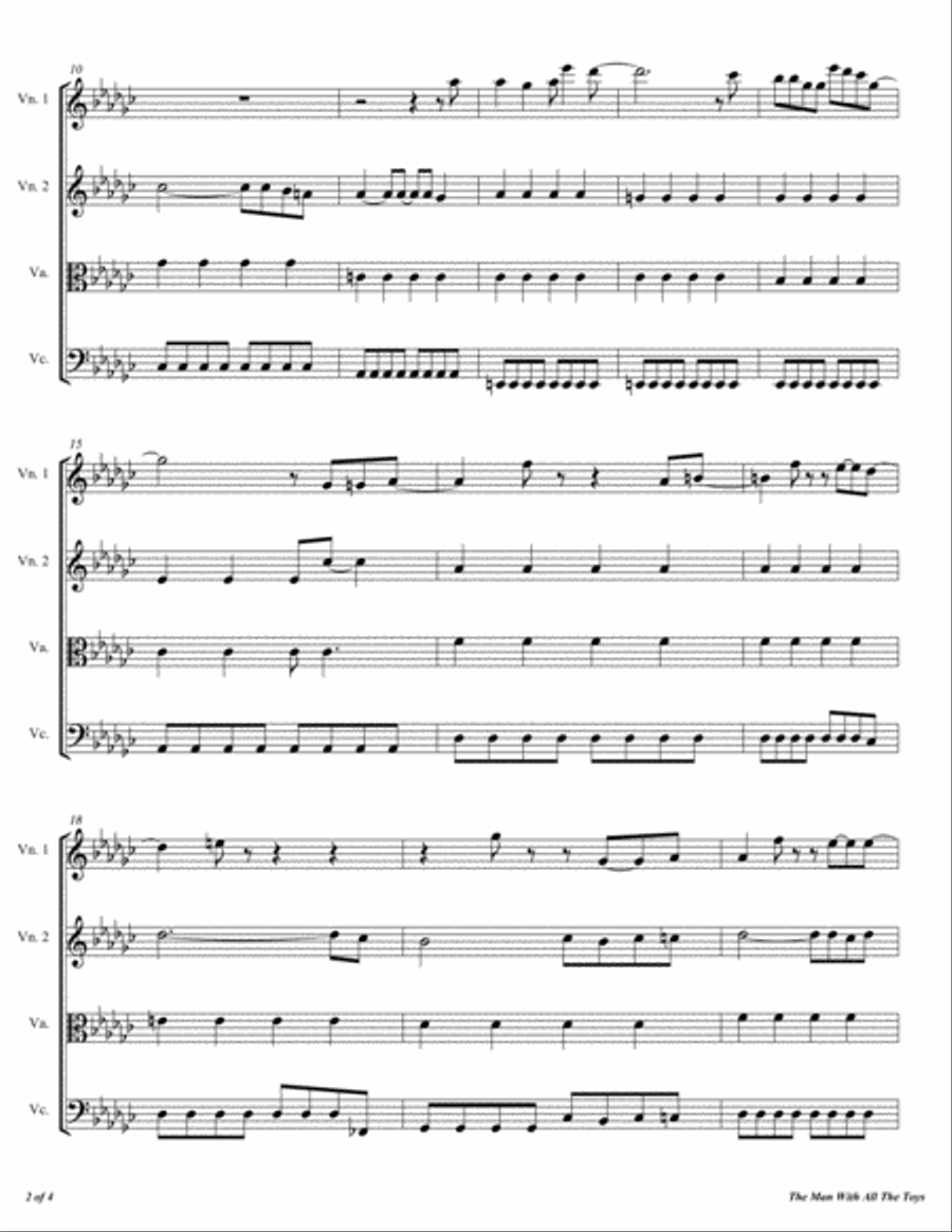 Man With All The Toys, The String Quartet scores gallery preview page 3