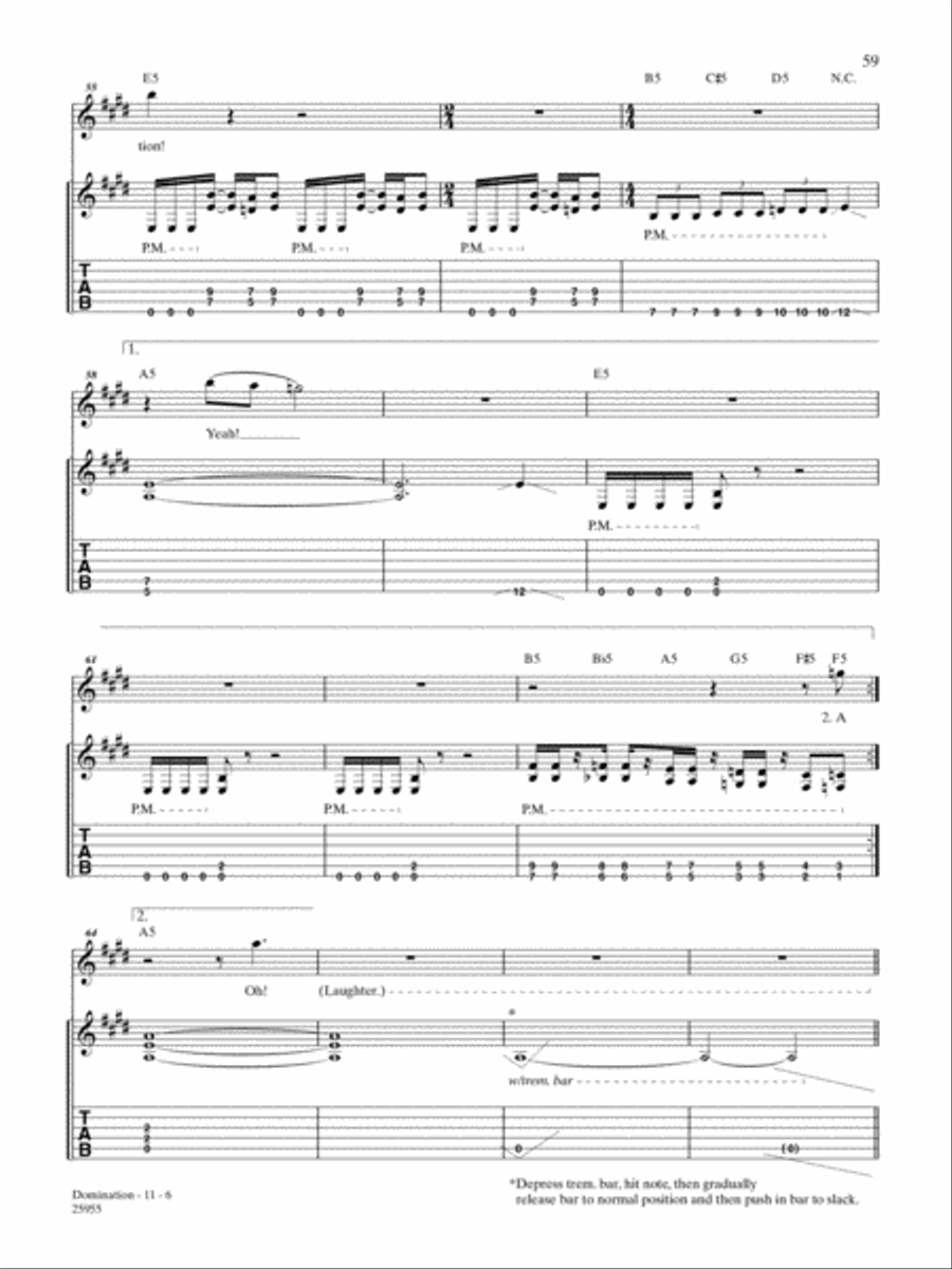 Domination Guitar Tablature scores gallery preview page 6