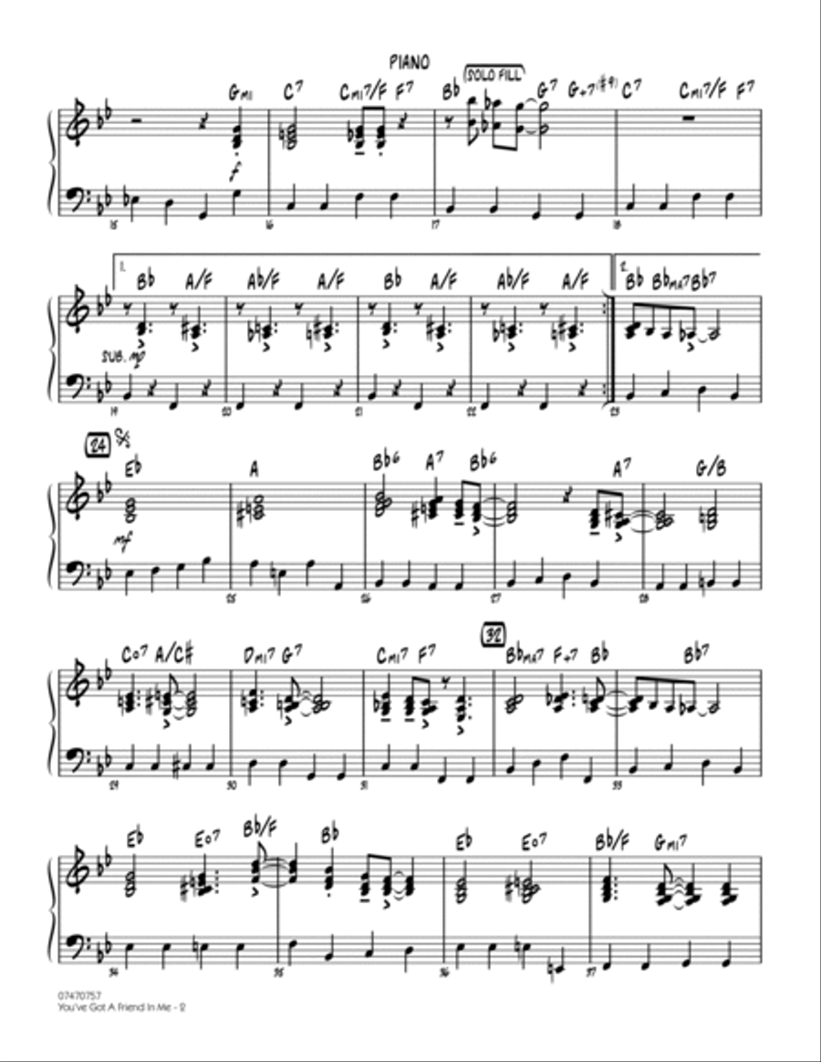 You've Got A Friend In Me (Wheezy's Version) (from Toy Story 2) (arr. Rick Stitzel) - Piano Jazz Ensemble scores gallery preview page 2