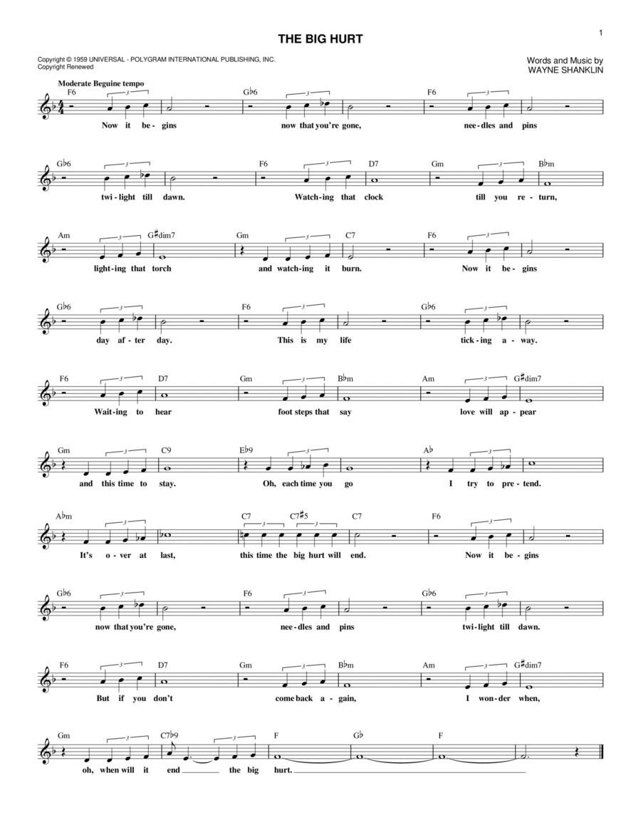 The Big Hurt Acoustic Guitar scores gallery preview page 1