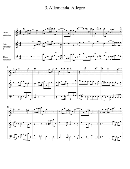 Trio sonata Op.1, no.9, RV 75 (Arrangement for 3 recorders (AAB))