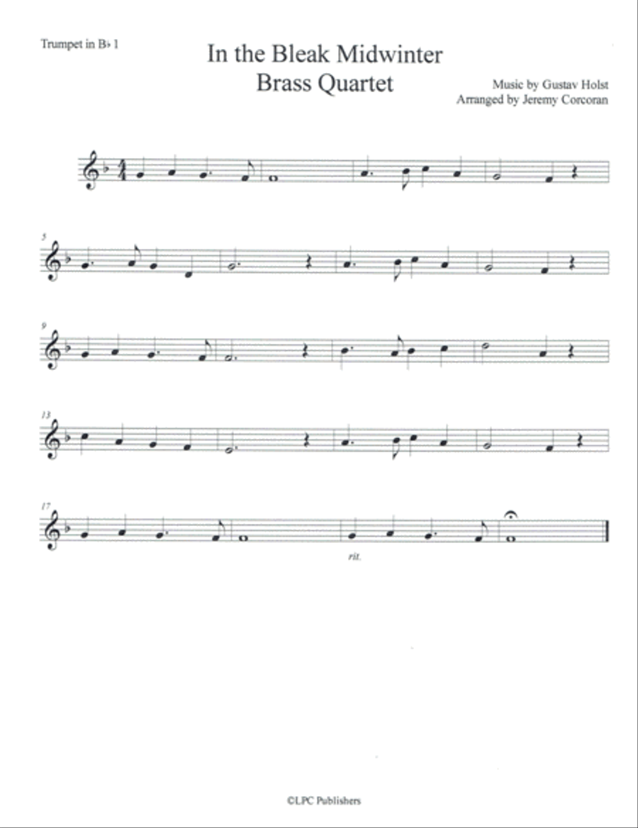 In the Bleak Midwinter for Brass Quartet Brass Quartet scores gallery preview page 3