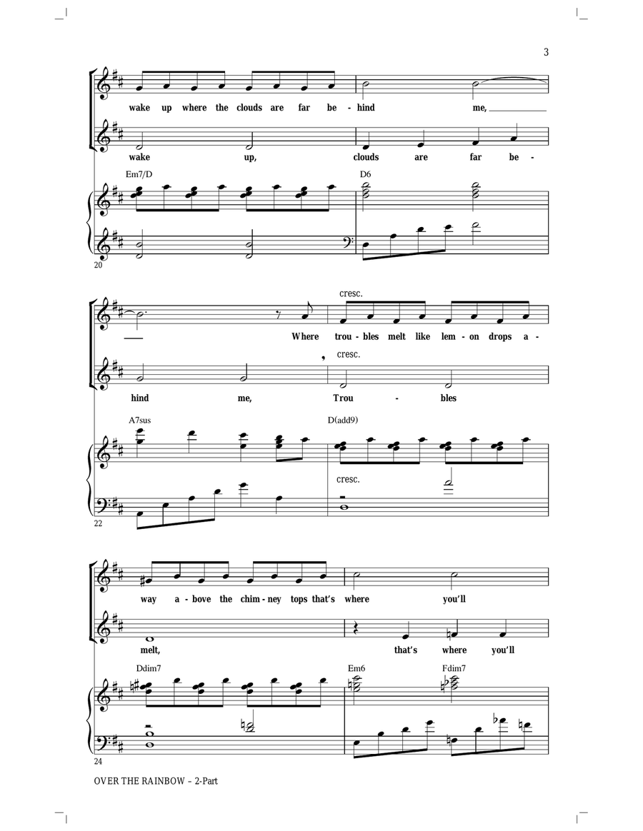 Over The Rainbow (arr. Audrey Snyder) 2-Part scores gallery preview page 3