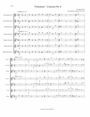 Concerto Grosso No. 8 - "Christmas Concerto" for Saxophone Ensemble