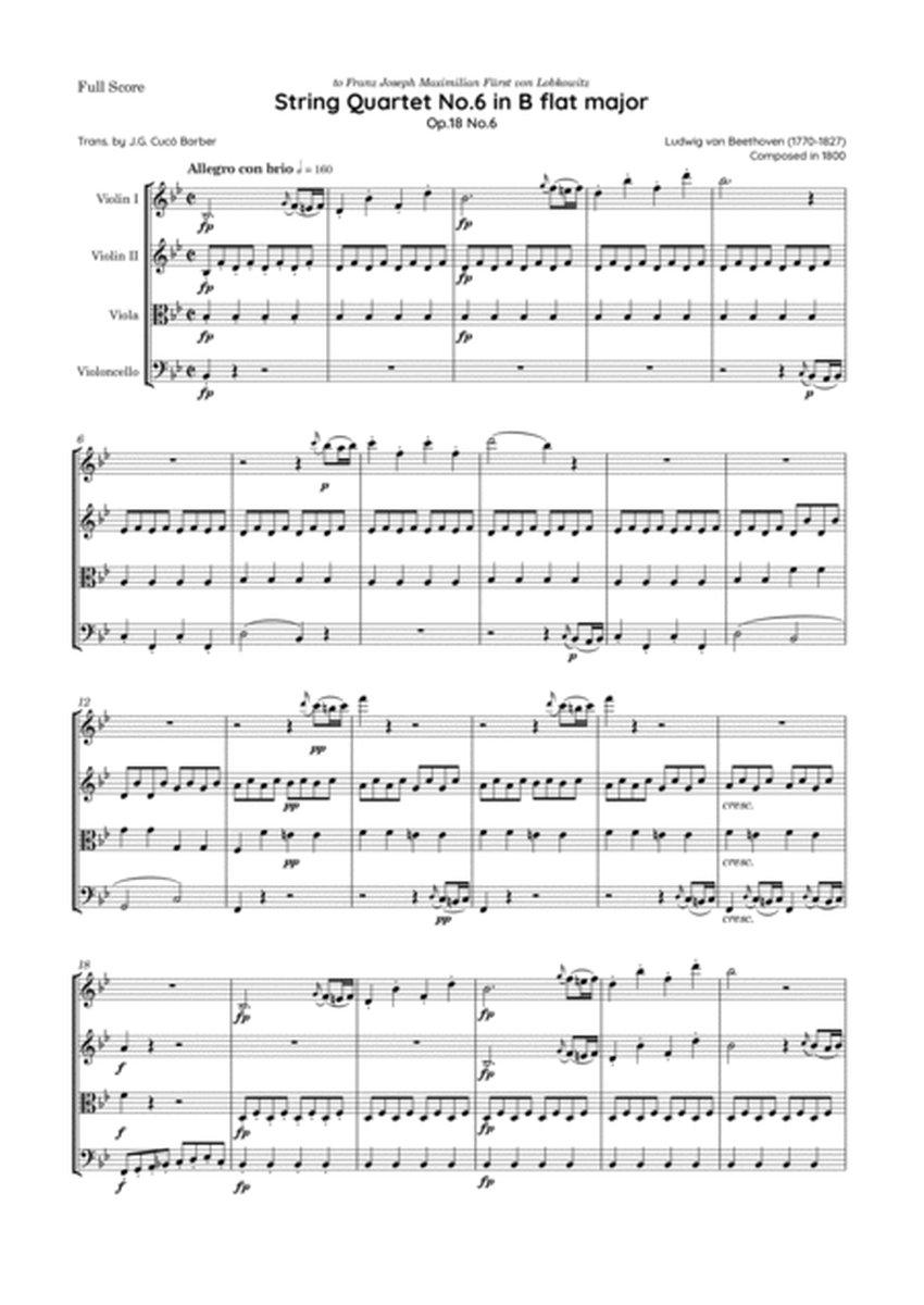 Beethoven - String Quartet No.6 in B flat major, Op.18 No.6