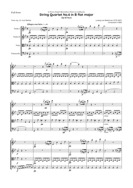 Beethoven - String Quartet No.6 in B flat major, Op.18 No.6