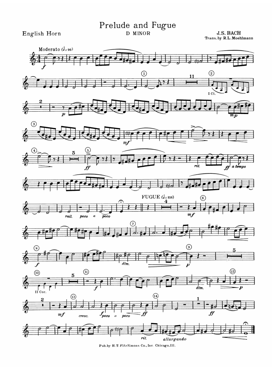 Prelude and Fugue in D minor: English Horn