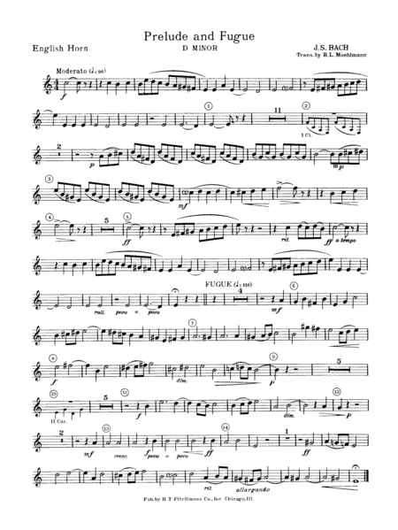 Prelude and Fugue in D minor: English Horn