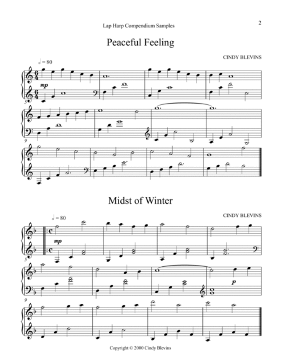 Lap Harp Compendium, 56 original solos for your Lap Harp Lap Harp scores gallery preview page 3