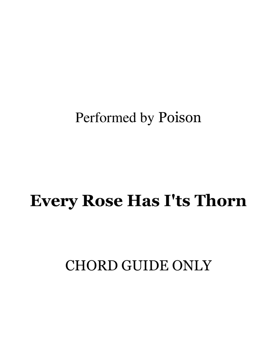 Every Rose Has Its Thorn Piano scores gallery preview page 1