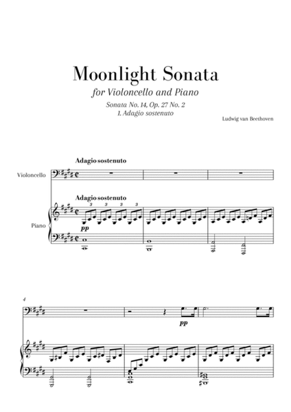 "Moonlight Sonata" for Violoncello and Piano image number null