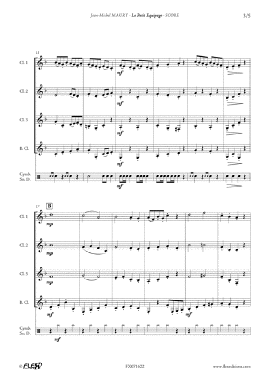 Le Petit Equipage Clarinet Quartet scores gallery preview page 3