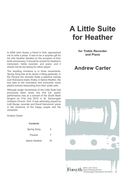 A Little Suite for Heather by Andrew Carter