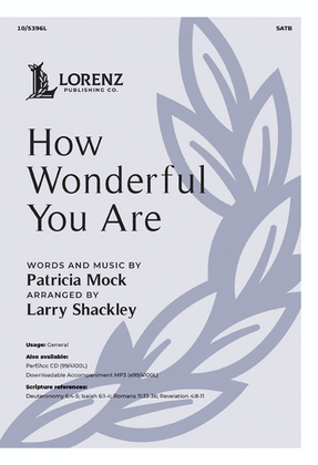Book cover for How Wonderful You Are - Performance/Accompaniment CD