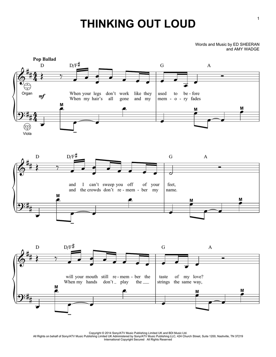Thinking Out Loud Piano scores gallery preview page 1