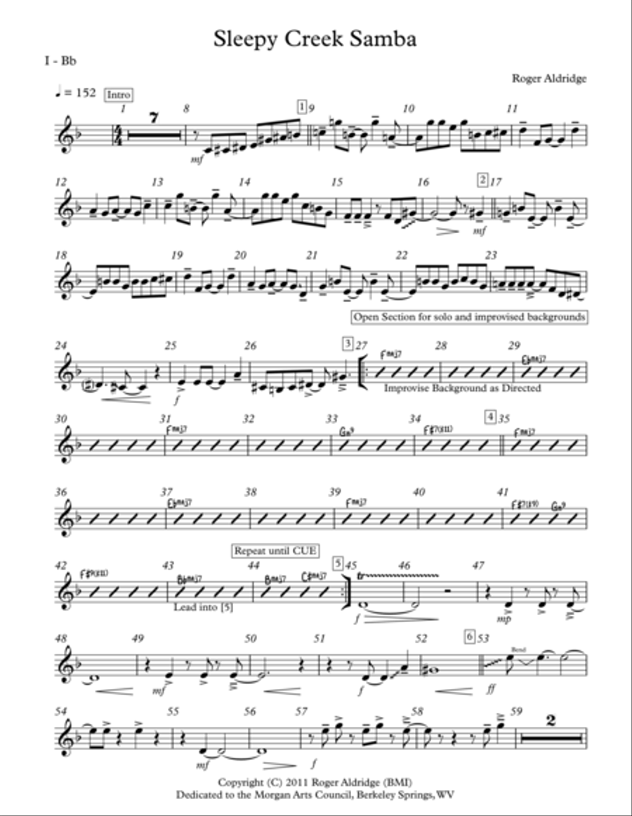 Sleepy Creek Samba Parts Sleepy Creek Samba Parts Jazz Ensemble scores gallery preview page 2