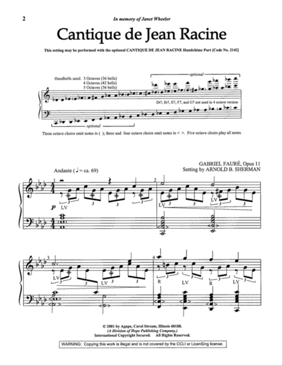 Cantique de Jean Racine 5-Octaves scores gallery preview page 2