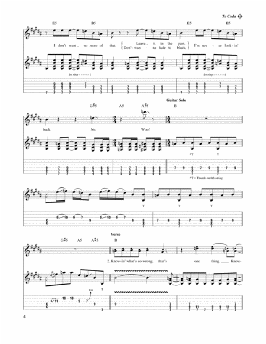 Never Lookin' Back Electric Guitar scores gallery preview page 4
