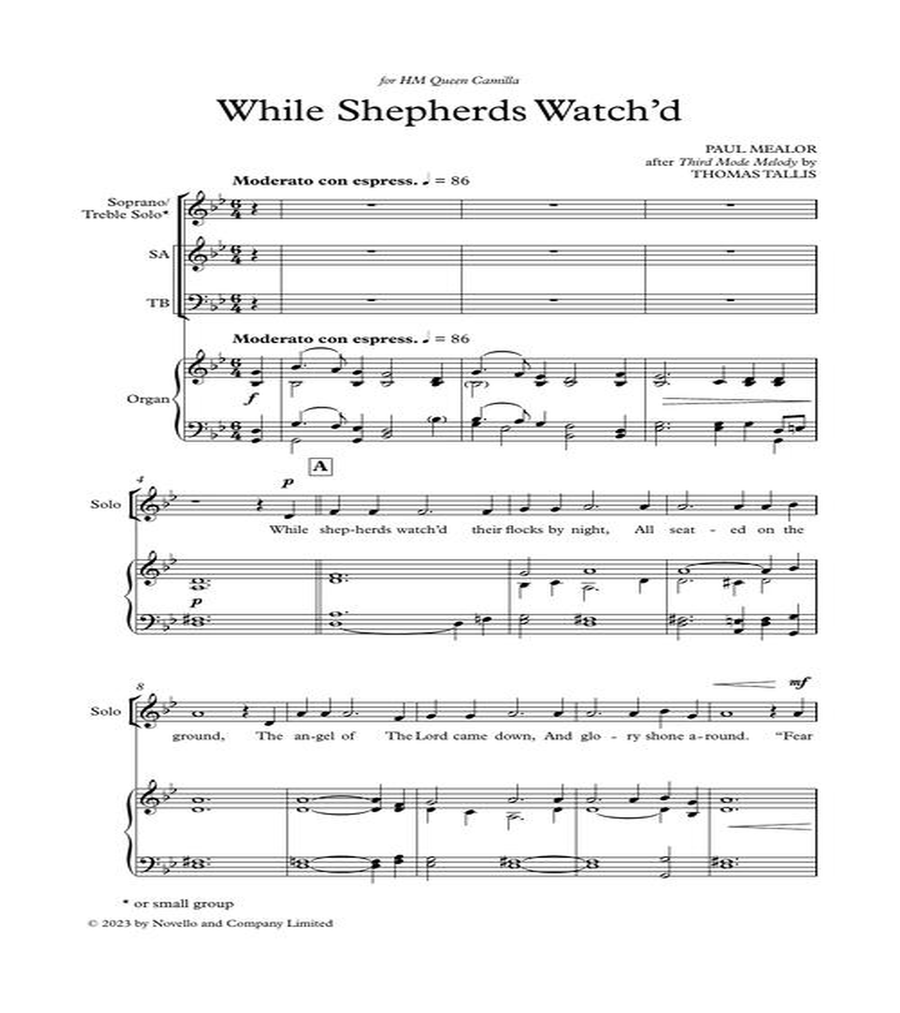 While Shepherds Watch'd While Shepherds Watch'd 4-Part scores gallery preview page 4