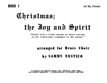 Christmas; The Joy & Spirit - Book 1/1st Cornet