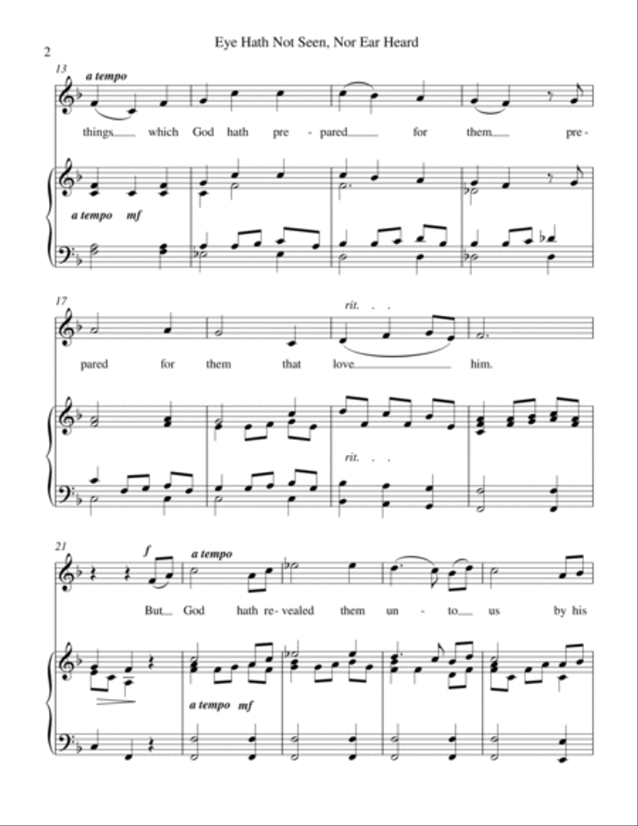 Eye Hath Not Seen, Nor Ear Heard (medium voice) Medium Voice scores gallery preview page 3