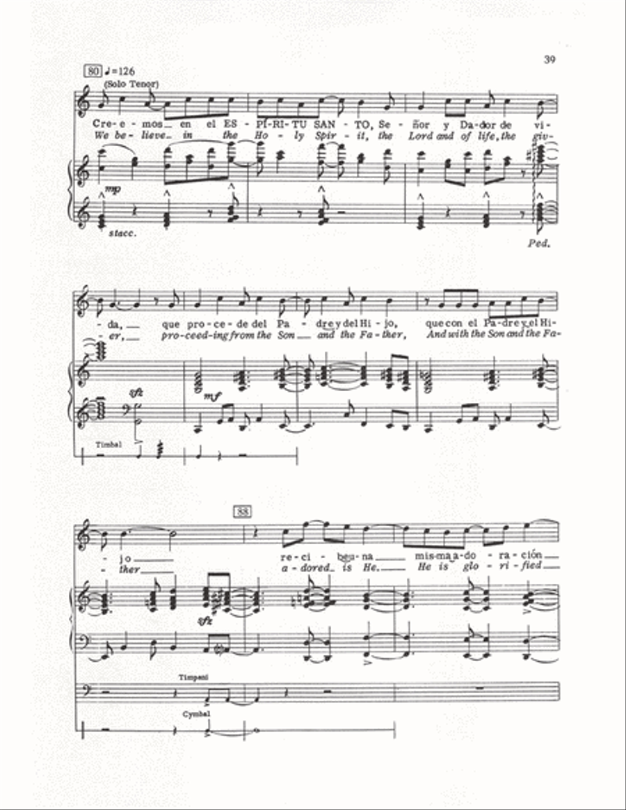 The Cuban Mass (Vocal Score) 4-Part scores gallery preview page 36