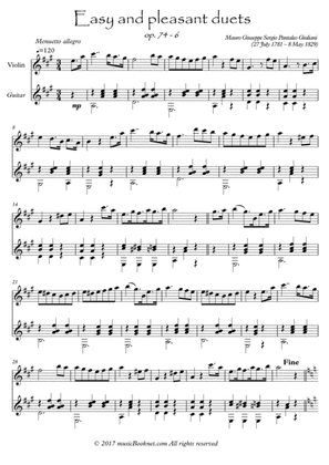 Easy Violin Guitar duets by Giuliani 74-6