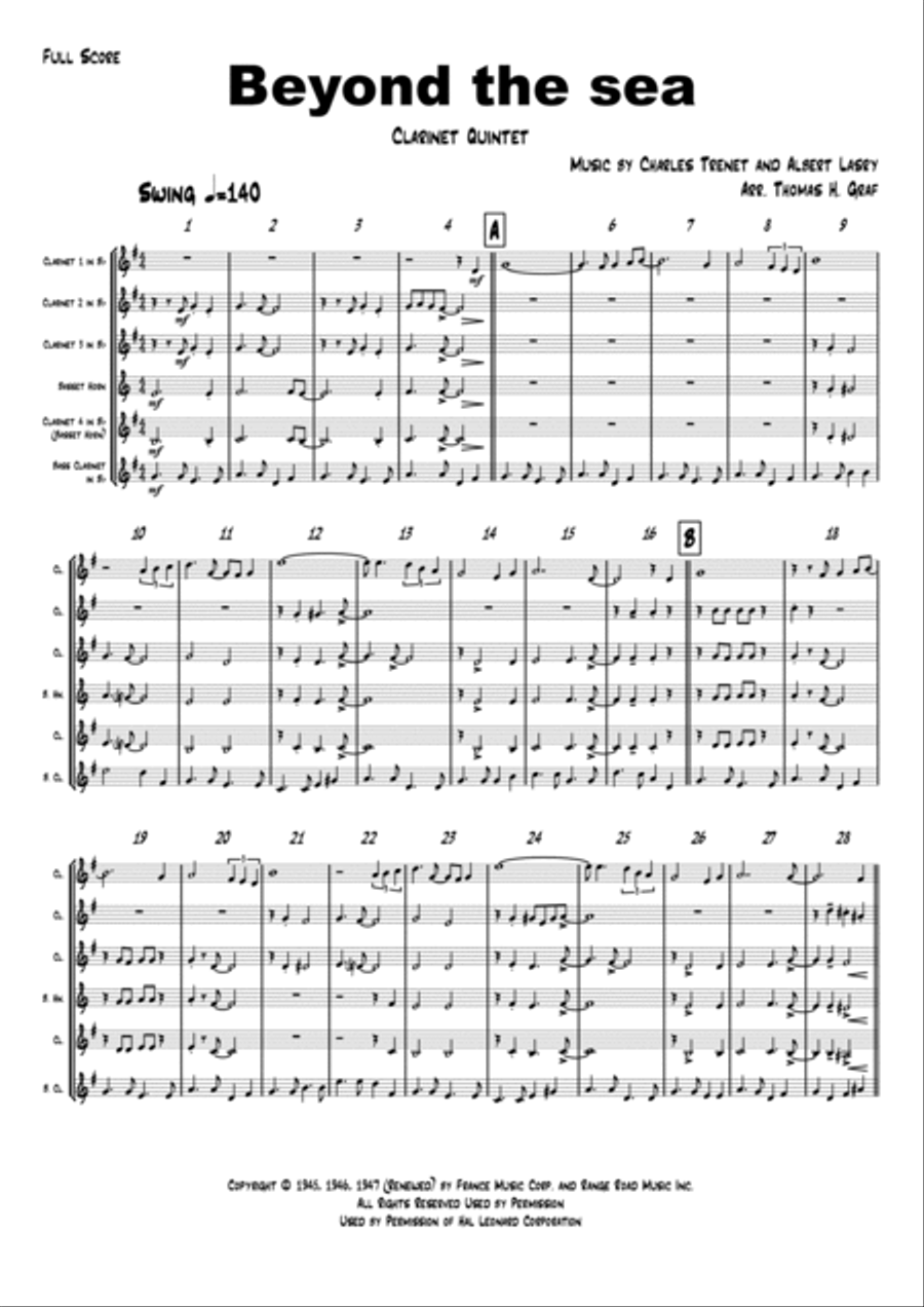 Beyond The Sea Woodwind Ensemble scores gallery preview page 2