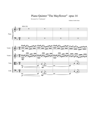 Book cover for Piano Quintet "The Mayflower" Opus 14 - 3rd movement (3 of 3) - Score Only