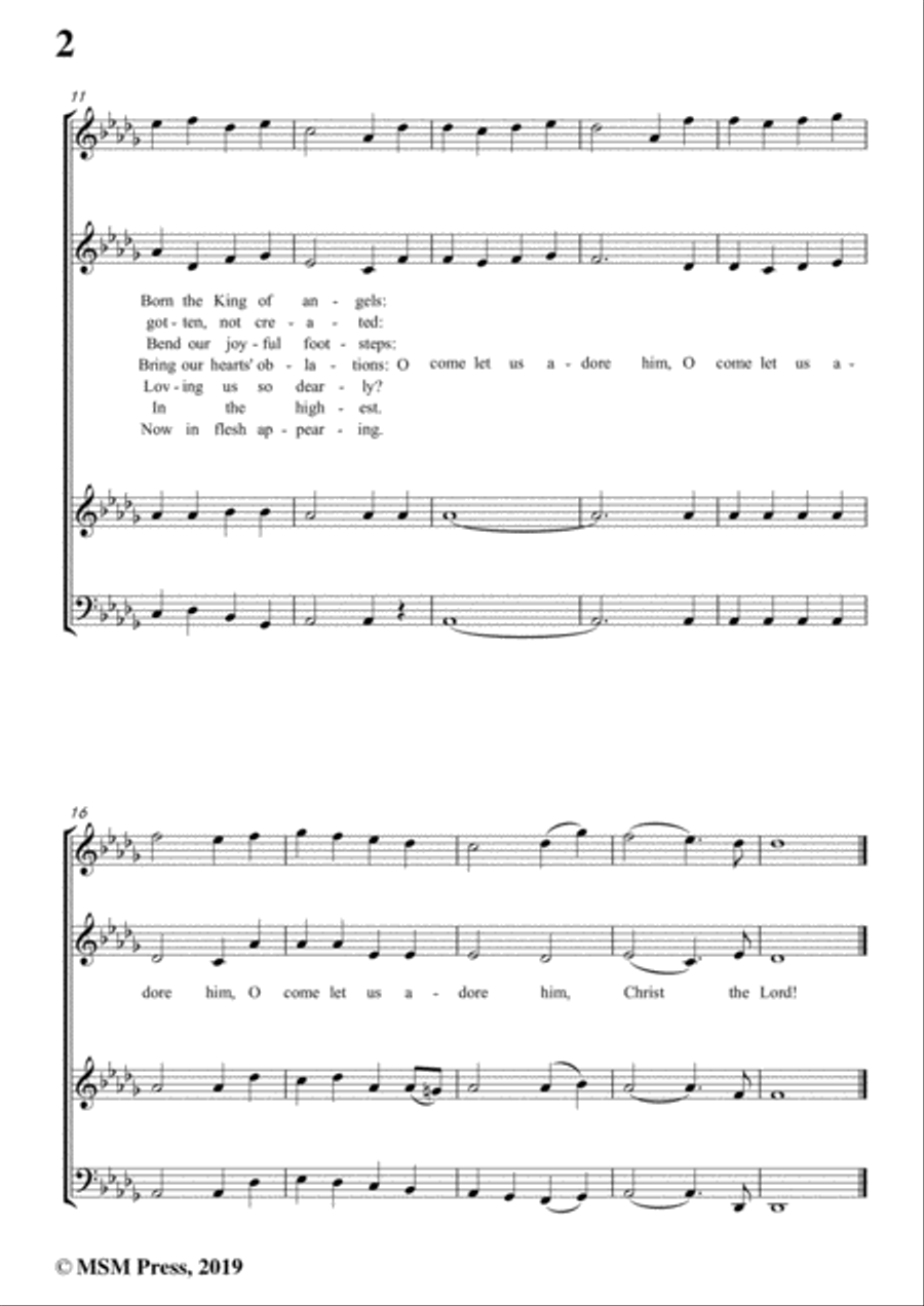 Wade-Adeste Fideles(O come,all ye faithful),in D flat Major,for A Cappella 4-Part scores gallery preview page 4