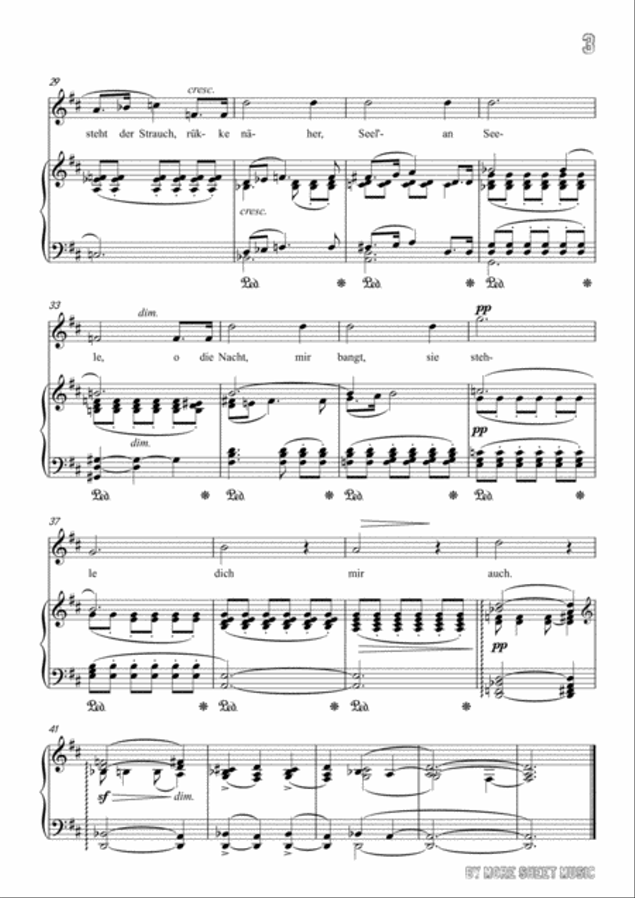 Richard Strauss-Die Nacht in D Major,for Voice and Piano Voice Solo scores gallery preview page 5