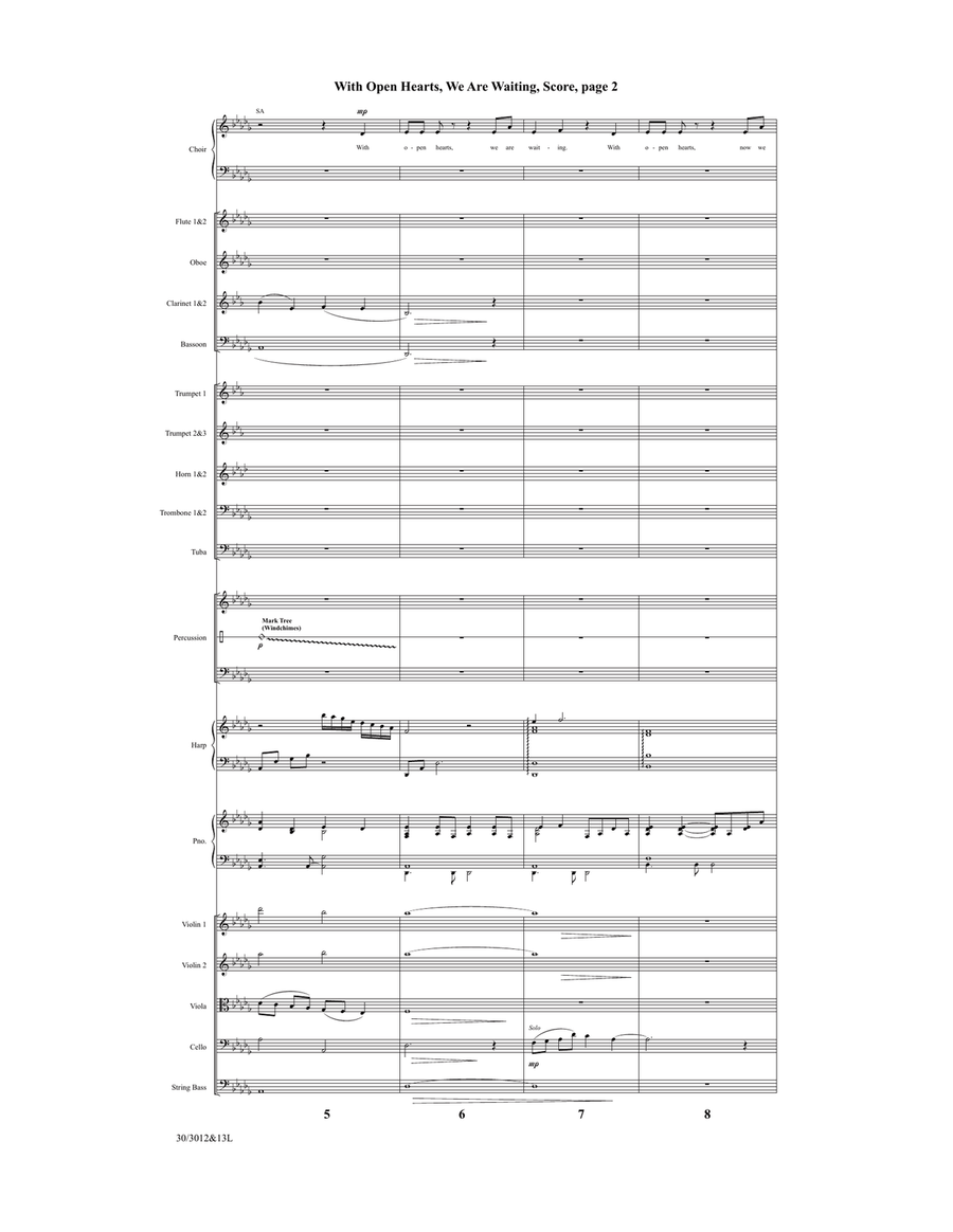 With Open Hearts, We Are Waiting - Orchestral Score and Parts Full Orchestra scores gallery preview page 4
