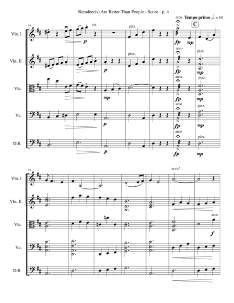 Reindeer(s) Are Better Than People String Quartet scores gallery preview page 4