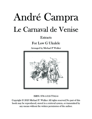 André Campra: Le Carnaval de Venise - Extracts - For Low G Ukulele