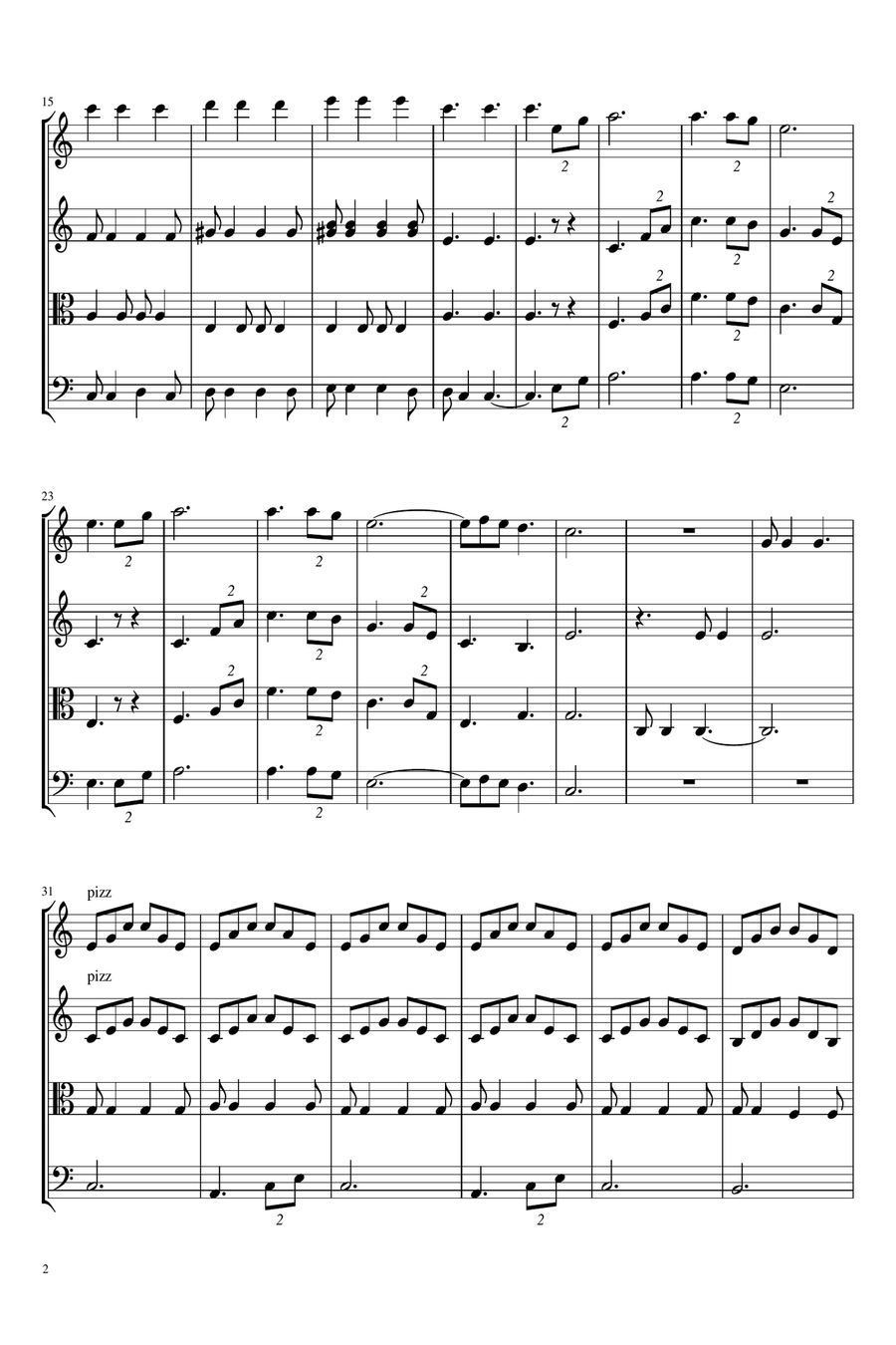 Hallelujah String Quartet scores gallery preview page 5