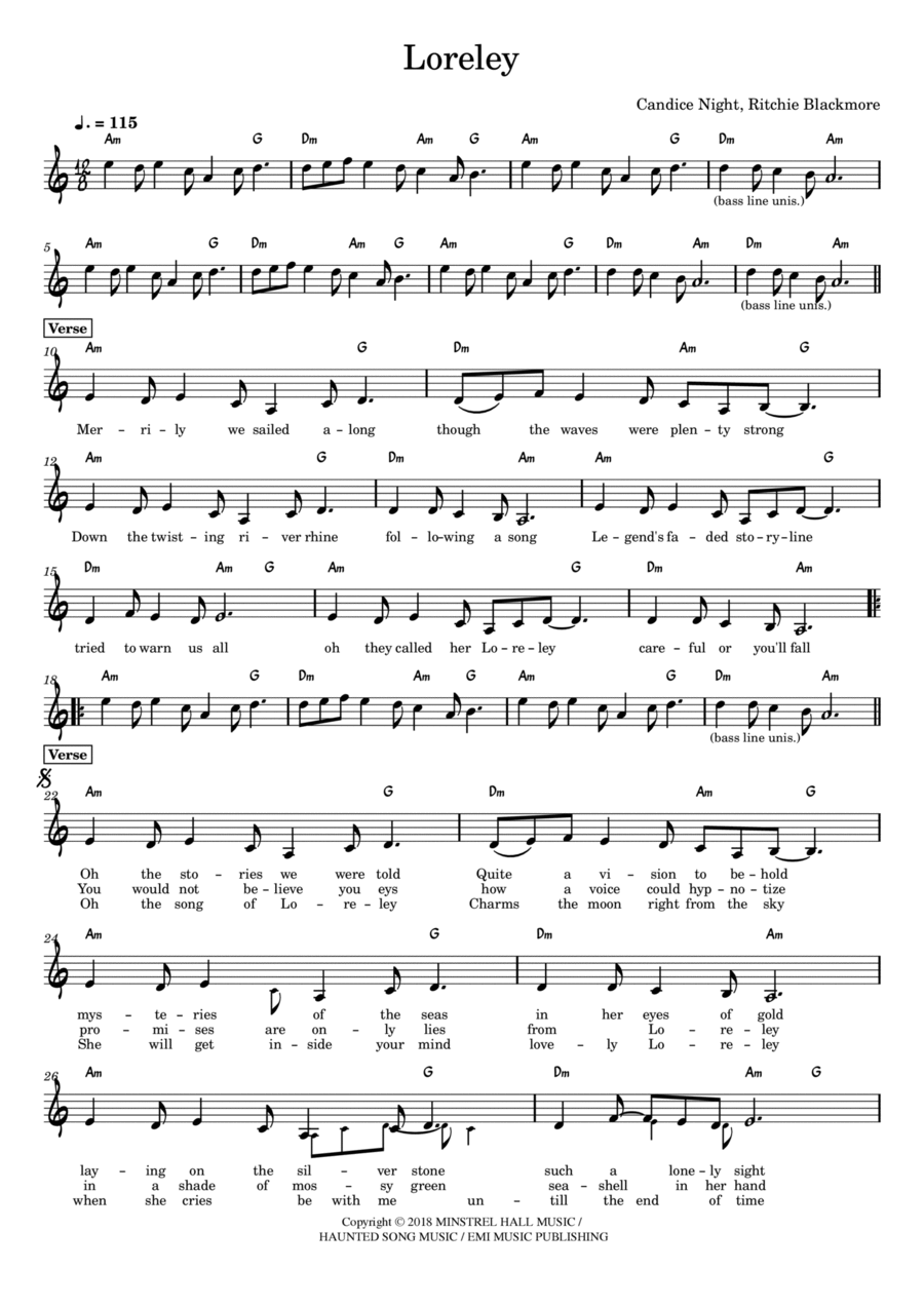 Loreley Loreley Piano scores gallery preview page 1