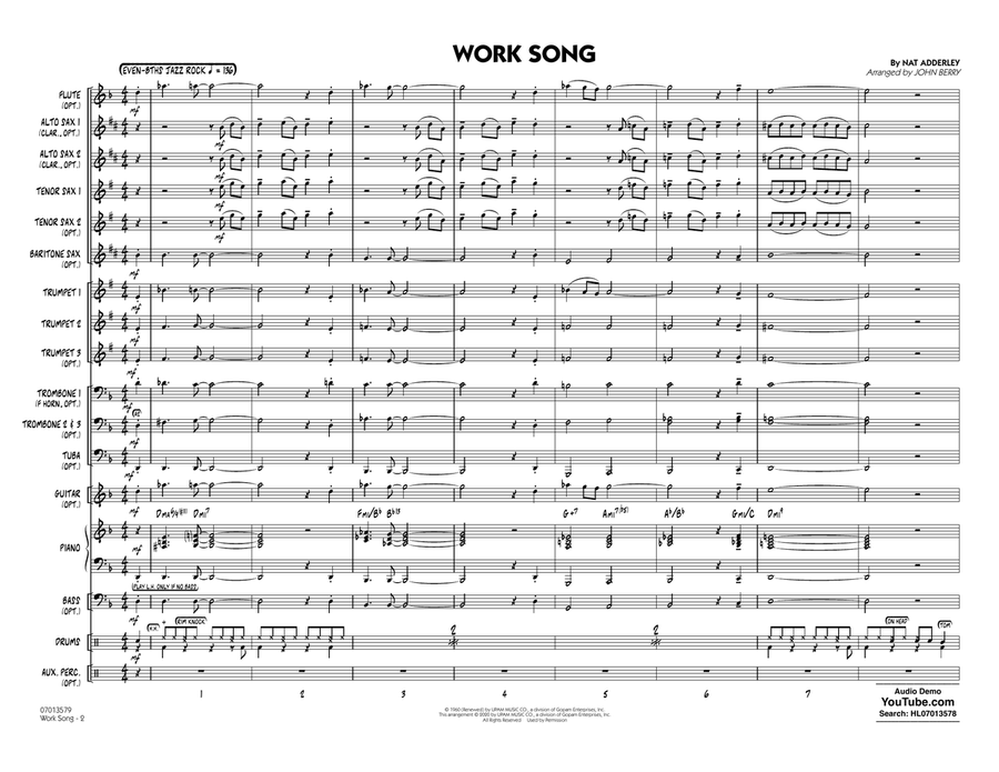 Work Song (arr. John Berry) - Conductor Score (Full Score) Jazz Ensemble scores gallery preview page 2