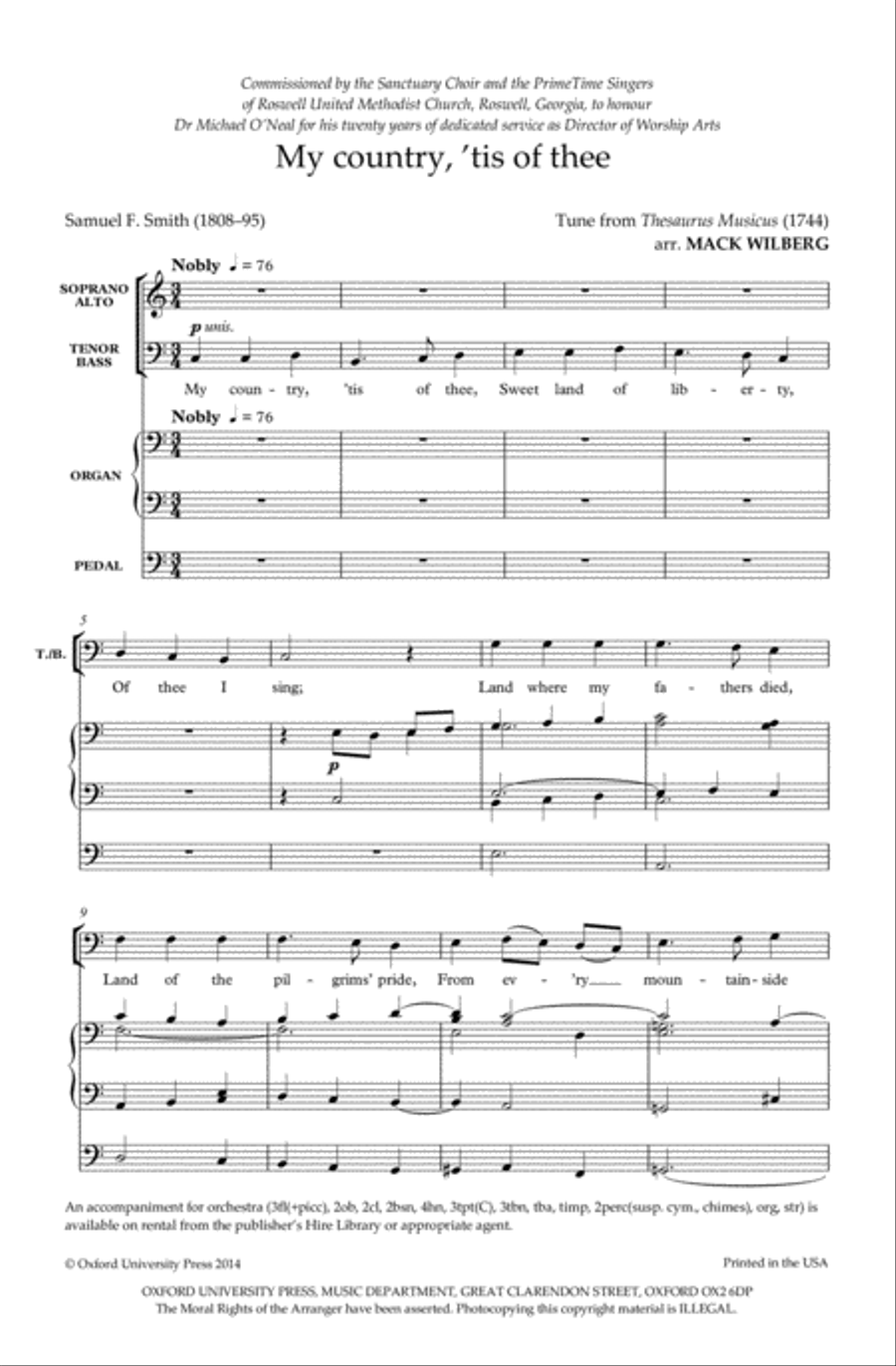 My country, 'tis of thee My country, 'tis of thee 4-Part scores gallery preview page 2