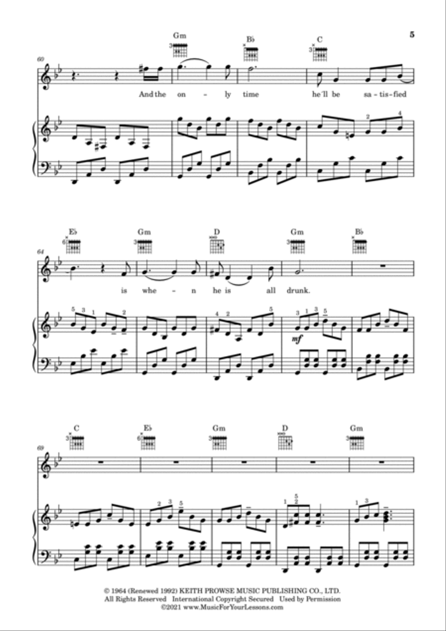 The House Of The Rising Sun Voice scores gallery preview page 6