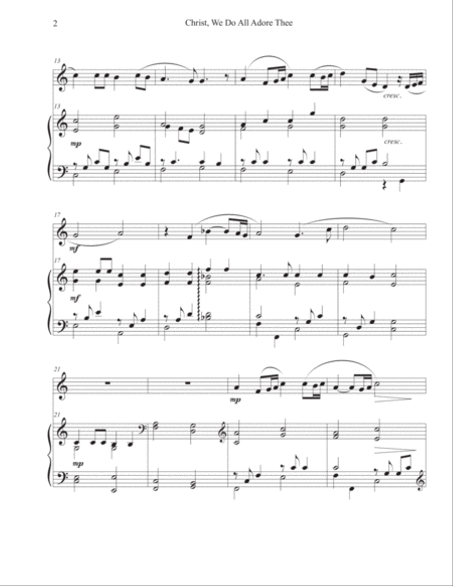 Christ, We Do All Adore Thee (Oboe-Piano) Piano scores gallery preview page 2