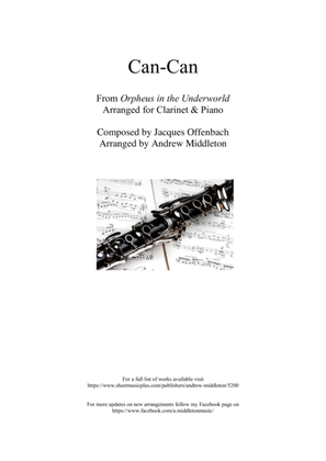 Can-Can arranged for Clarinet and Piano