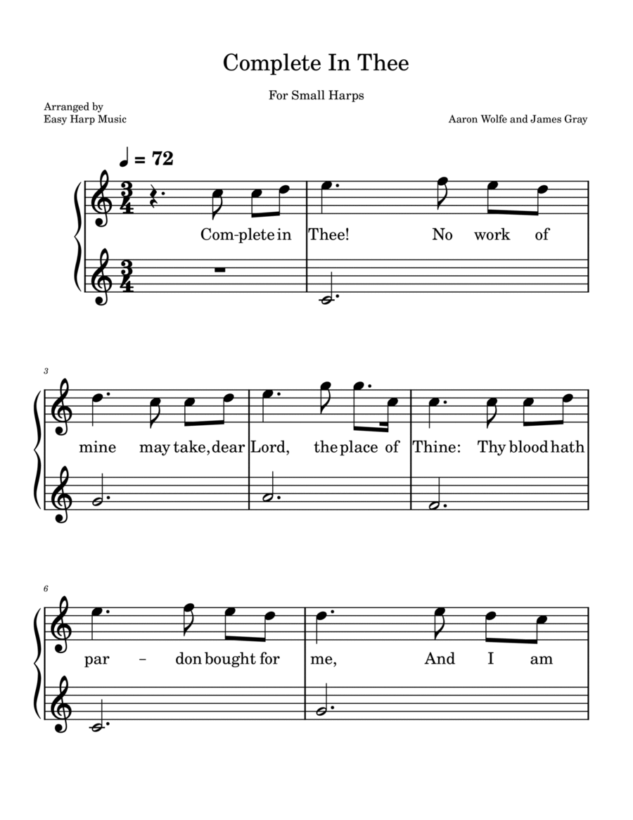 Complete In Thee For Easy Harp Small Harp Harpsicle Aklot Camac Roosebeck Celtic Harp scores gallery preview page 1