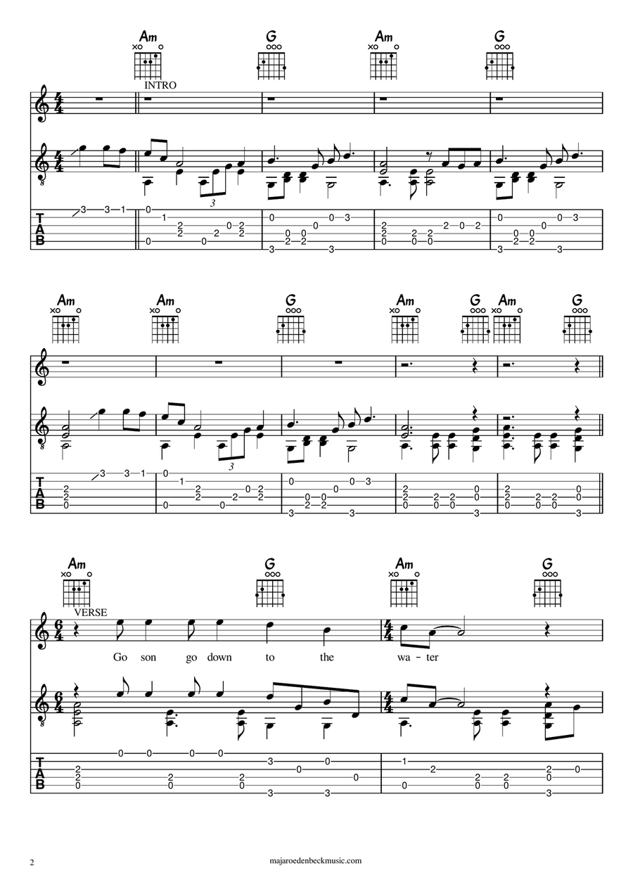 The Weeping Song Guitar Tablature scores gallery preview page 2
